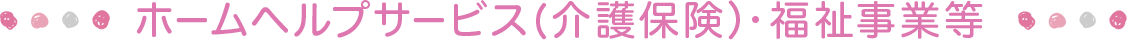 ホームヘルプサービス（介護保険）・福祉事業等